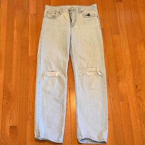 Levi Low Pro Straight Light Blue Distressed Men's Jeans